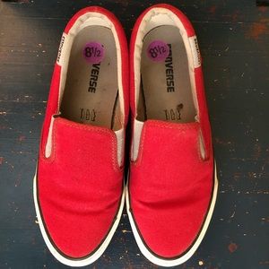 Red Converse One-Star Slip-Ons